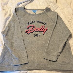 Draper James Gray Sweatshirt with Pink and Black Print